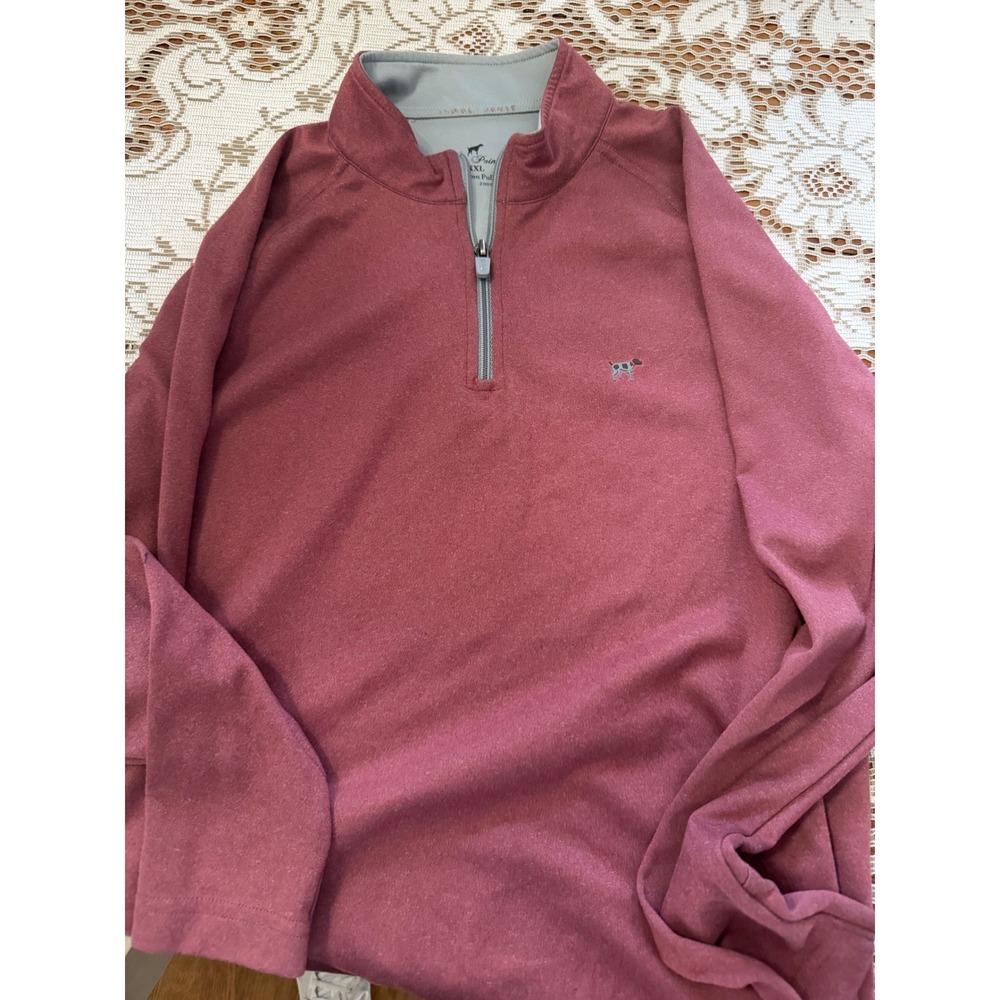 Southern Point Co Mens Wellington Pullover XXL Red Heather Quarter Zip Sweater